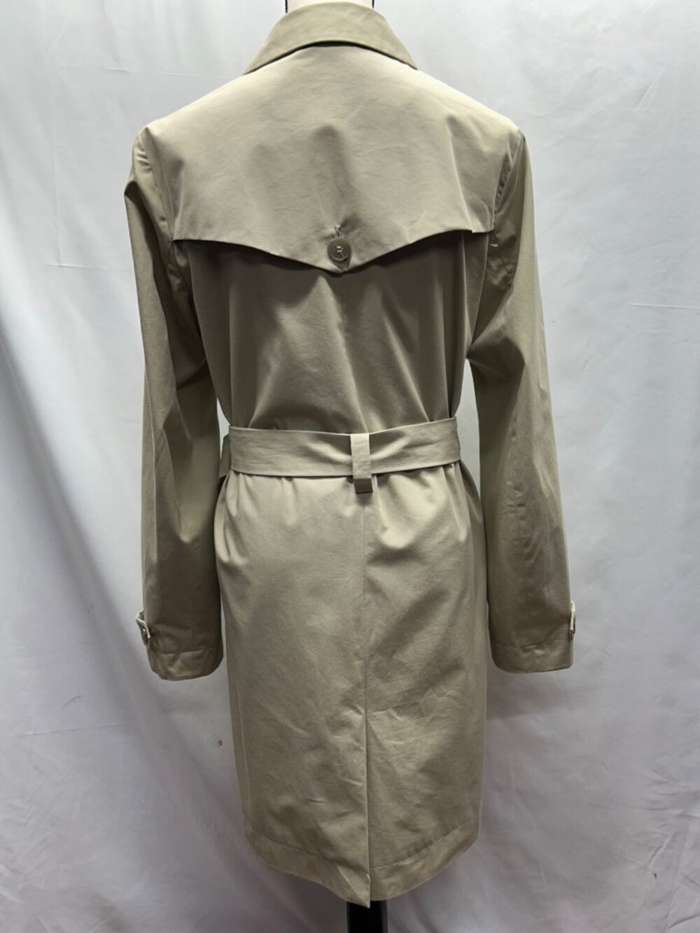 Lacoste Vintage Womens Beige Double-Breasted Trench Coat With Belted Waist & Bac - Picture 3 of 16